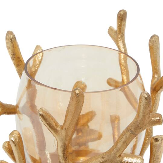 Gold Aluminum Coastal Candle Holder